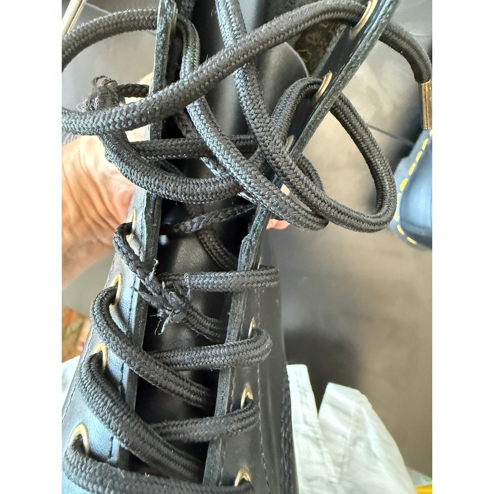 Dr. Martens Clemency Black Leather 8-Eye Lace Up Block Heel Boots US9 EU41 - Picture 4 of 13